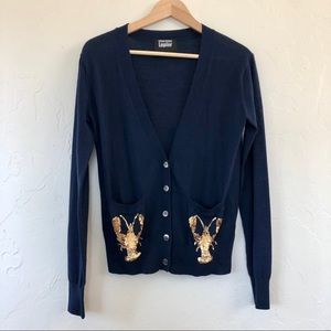 Markus Lupfer Merino Wool Embellished Cardigan S